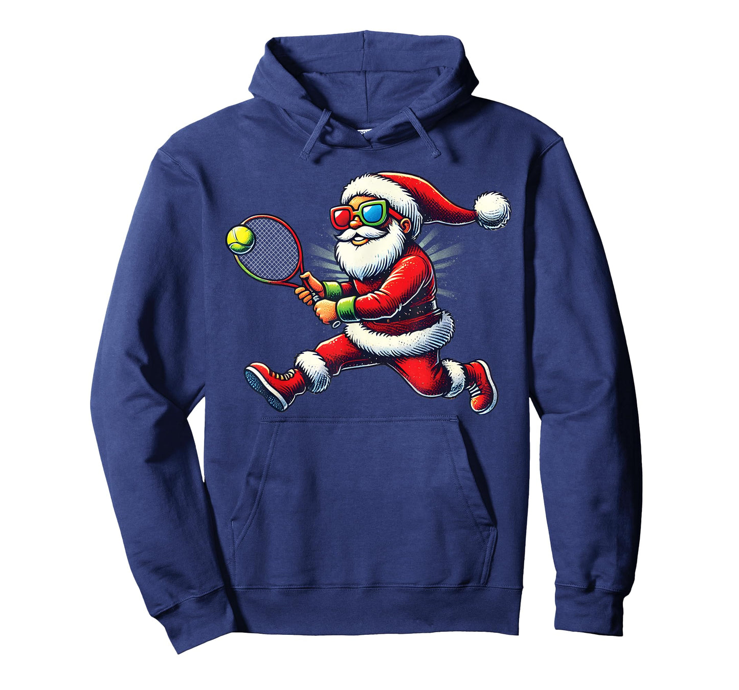 Santa Claus Playing Tennis Game Tennis Racket Christmas T-Shirt