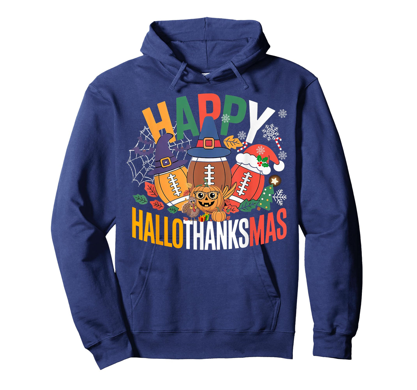 Funny Football HalloThanksMas Spooky T-Shirt