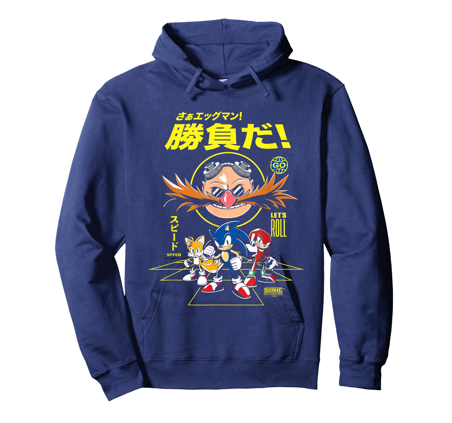 Sonic The Hedgehog Let's Roll Distressed Kanji Poster T-Shirt