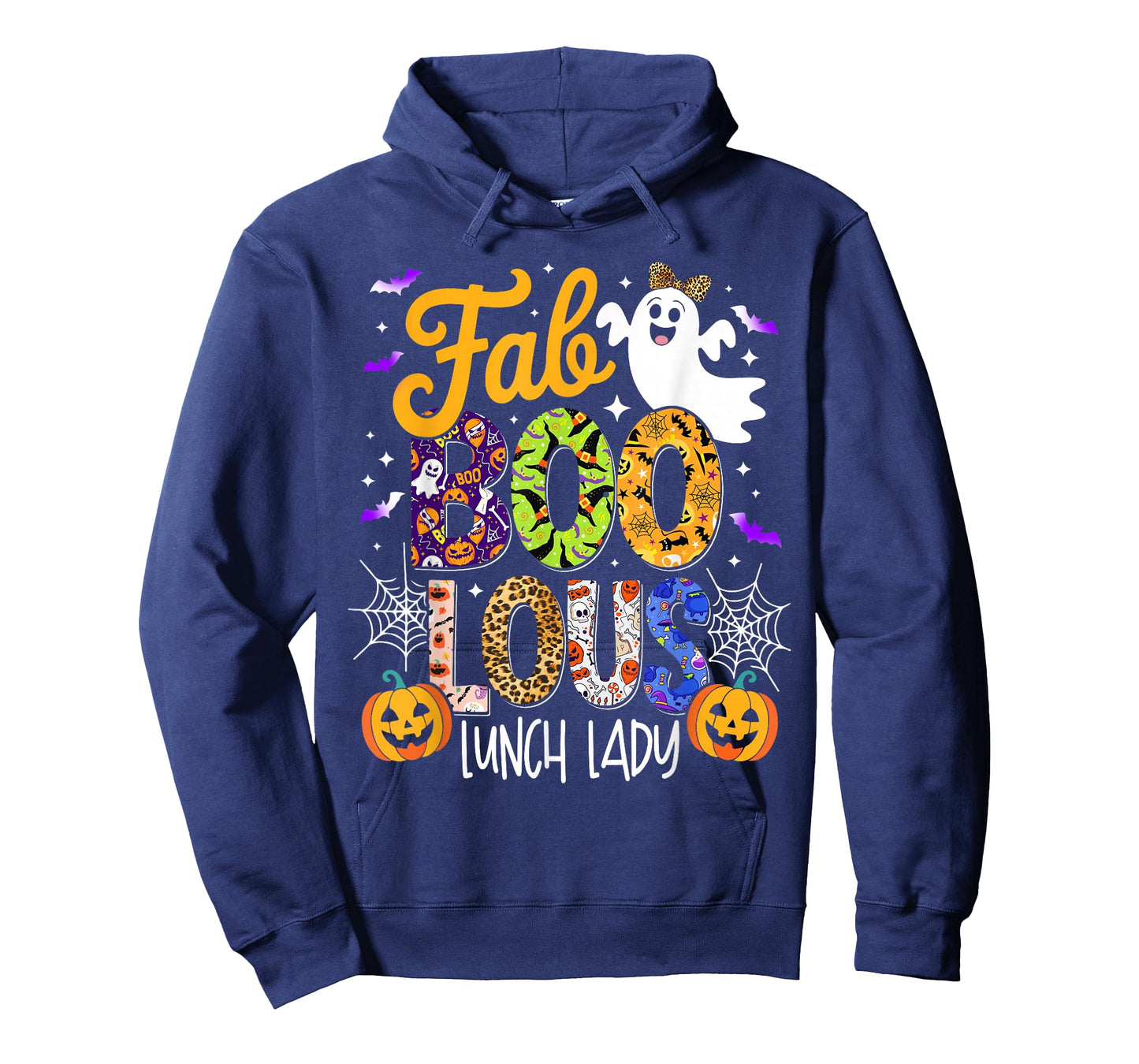 Fab Boo Lous Lunch Lady Faboolous Halloween Pumpkin Ghost T-Shirt