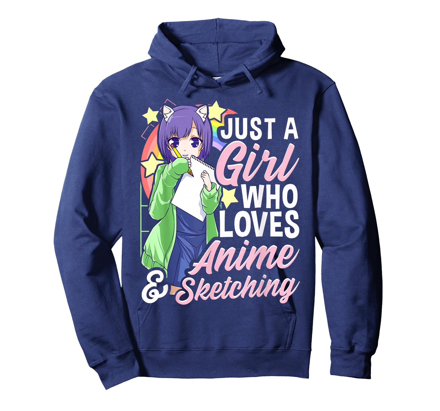 Anime Girl Just a Girl Who Loves Anime and Sketching Drawing T-Shirt Small