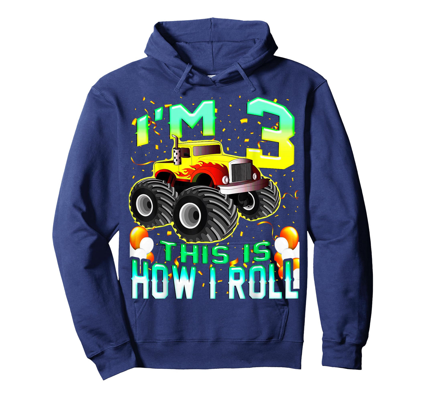 Kids 3 Year Old Shirt 3rd Birthday Boy Monster Truck Car T-Shirt