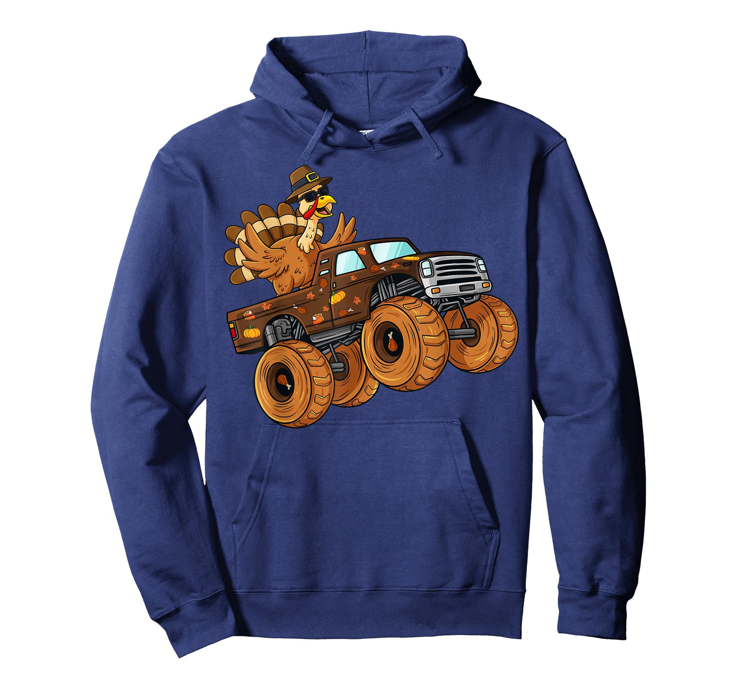 Thanksgiving Turkey Riding Monster Truck Boys Kids T-Shirt