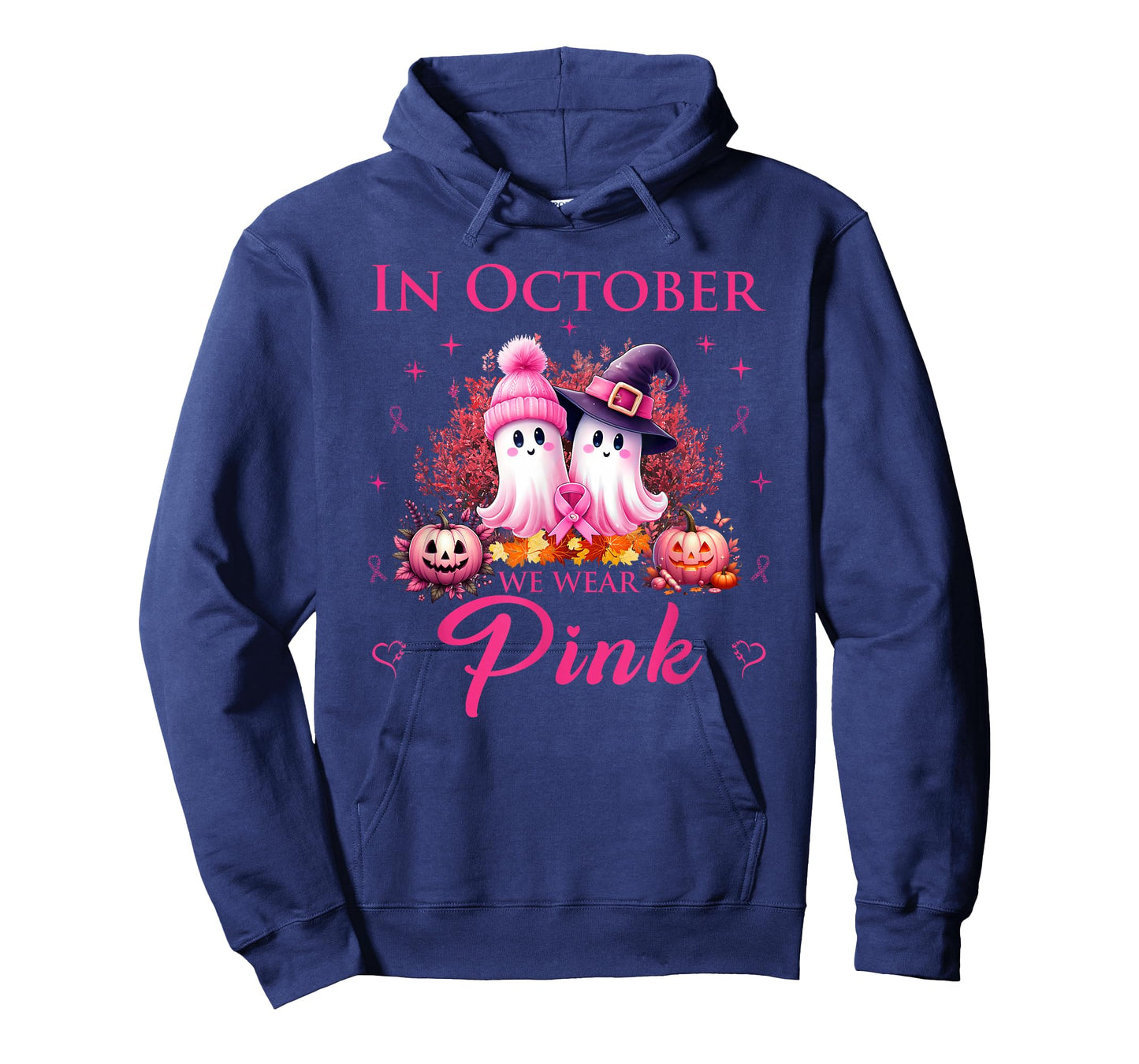 In October We Wear Pink Ghost Breast Cancer Awareness T-Shirt