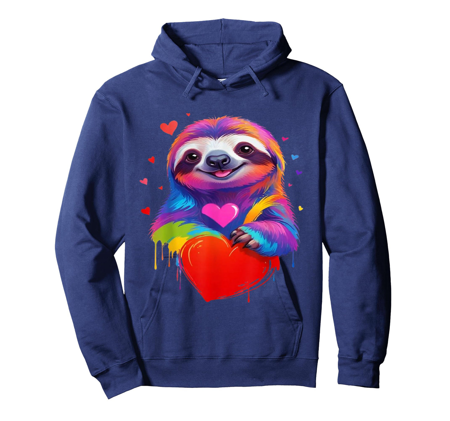 Colorful Sloth T-Shirt - Rainbow Sloth Heart Animal Lover T-Shirt