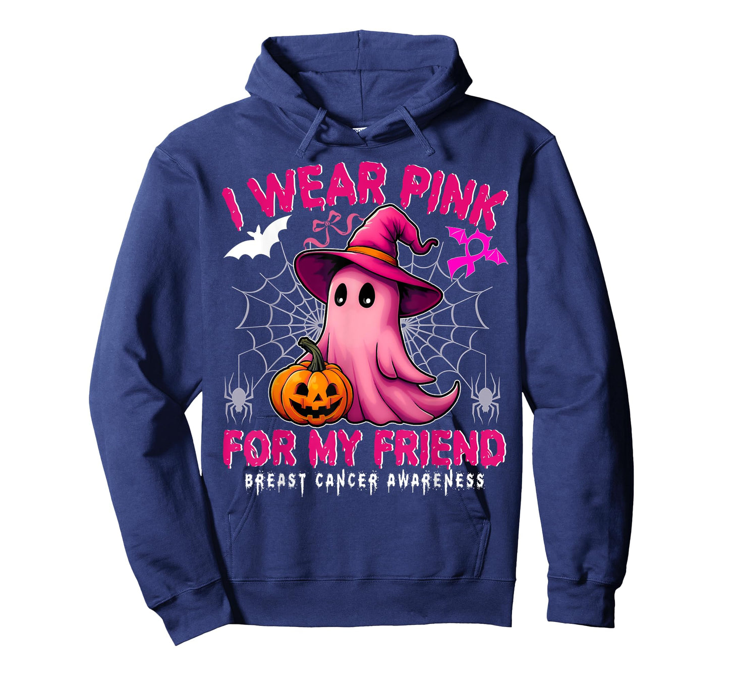 Breast Cancer Awareness I Wear Pink For My Friend Ghost T-Shirt