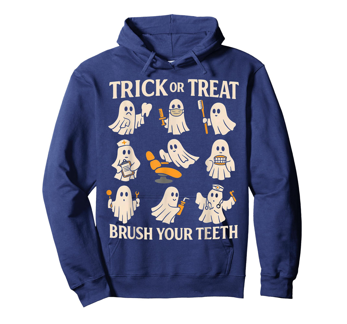 Trick Or Treat Brush Your Teeth Ghost Cute Halloween Dentist T-Shirt