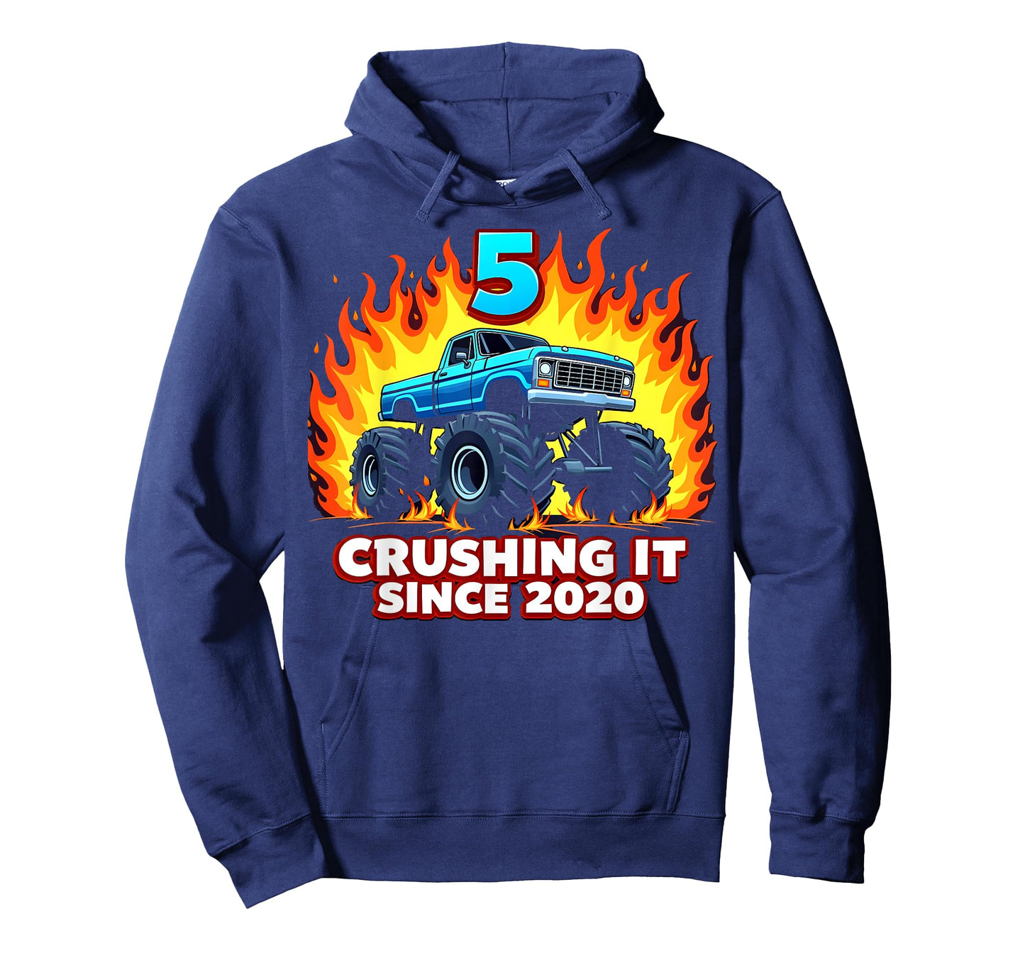 5 Year Old Monster Truck Boy Since 2020 Toddler 5th Birthday T-Shirt