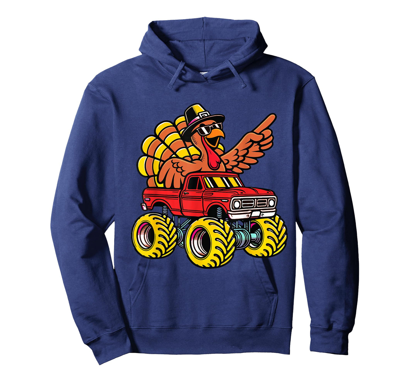 Thanksgiving Turkey Riding Monster Truck Kids Boys T-Shirt