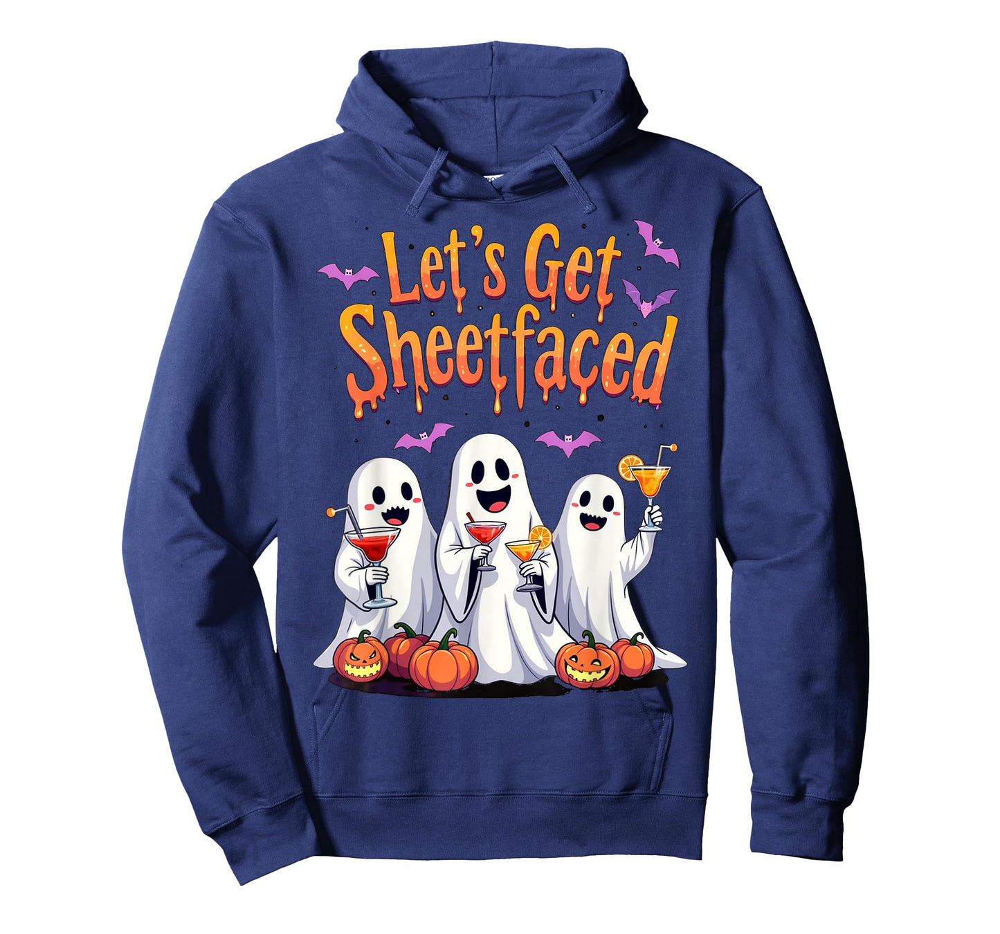 Let's Get Sheet Faced Cute Funny Ghost Drinking Halloween T-Shirt