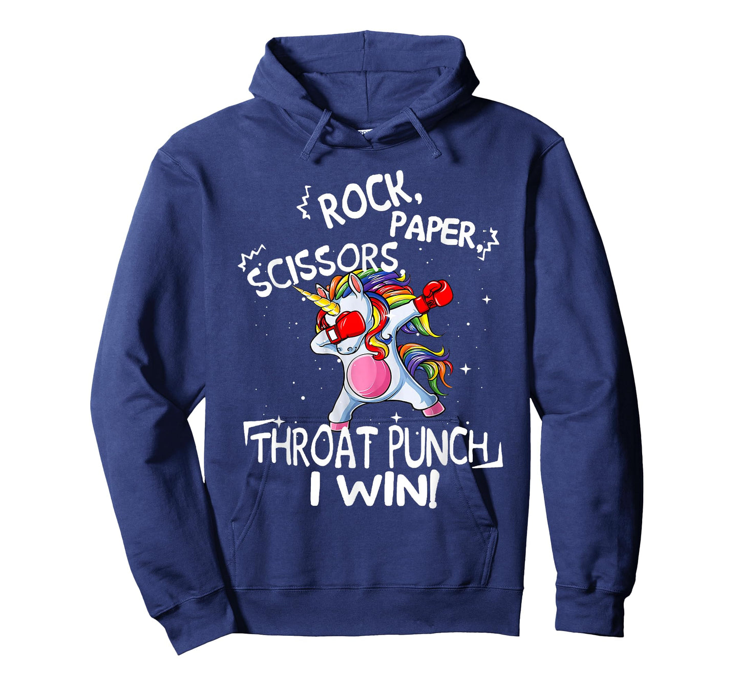 Rock Paper Scissors Throat Punch I win Unicorn Boxing T-Shirt