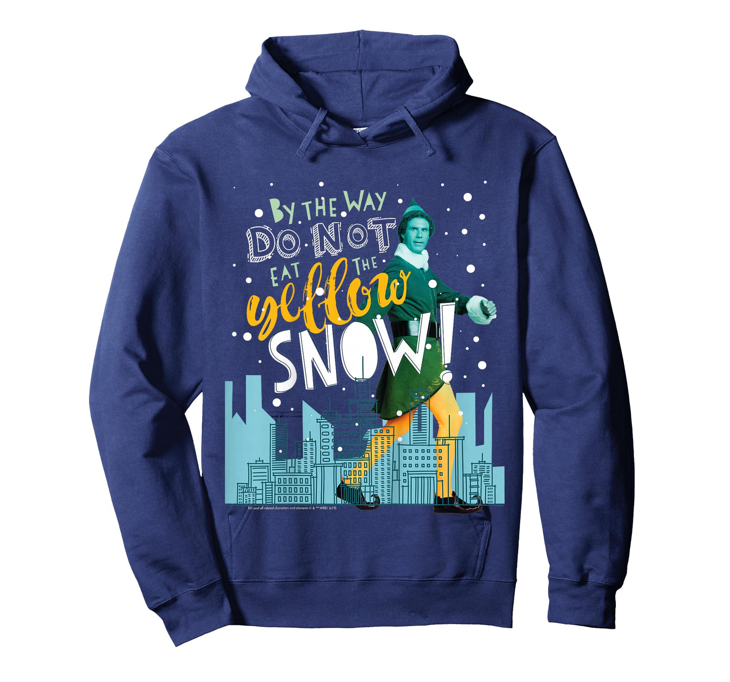 Kids Elf Buddy Don't Eat The Yellow Snow Skyline Text Poster T-Shirt