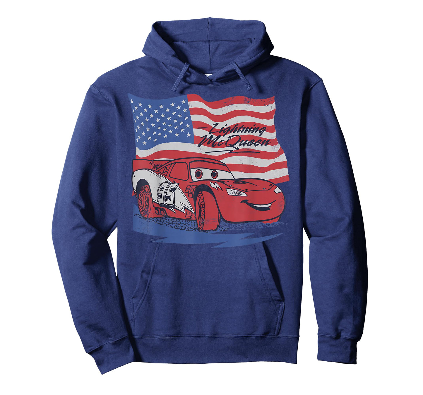 Disney Pixar Cars US Flag Lightning McQueen Retro T-Shirt T-Shirt