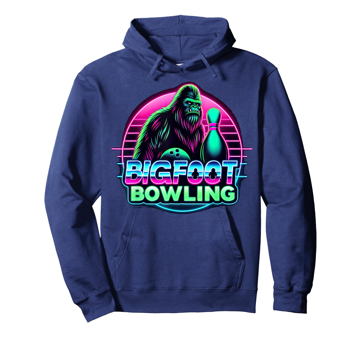 Bigfoot Bowling Funny Sasquatch Bowler Alley Pin Graphic T-Shirt