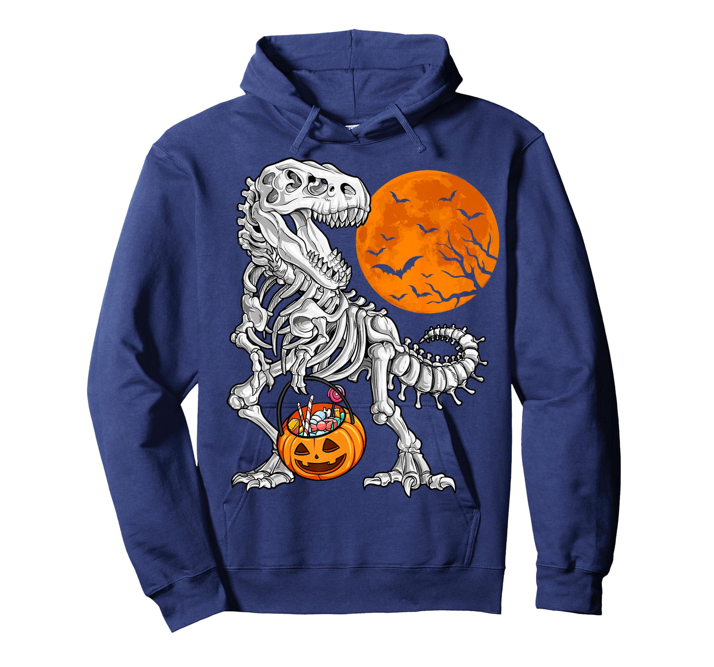 Halloween Boys Dinosaur Skeleton T rex Scary Pumpkin Moon T-Shirt