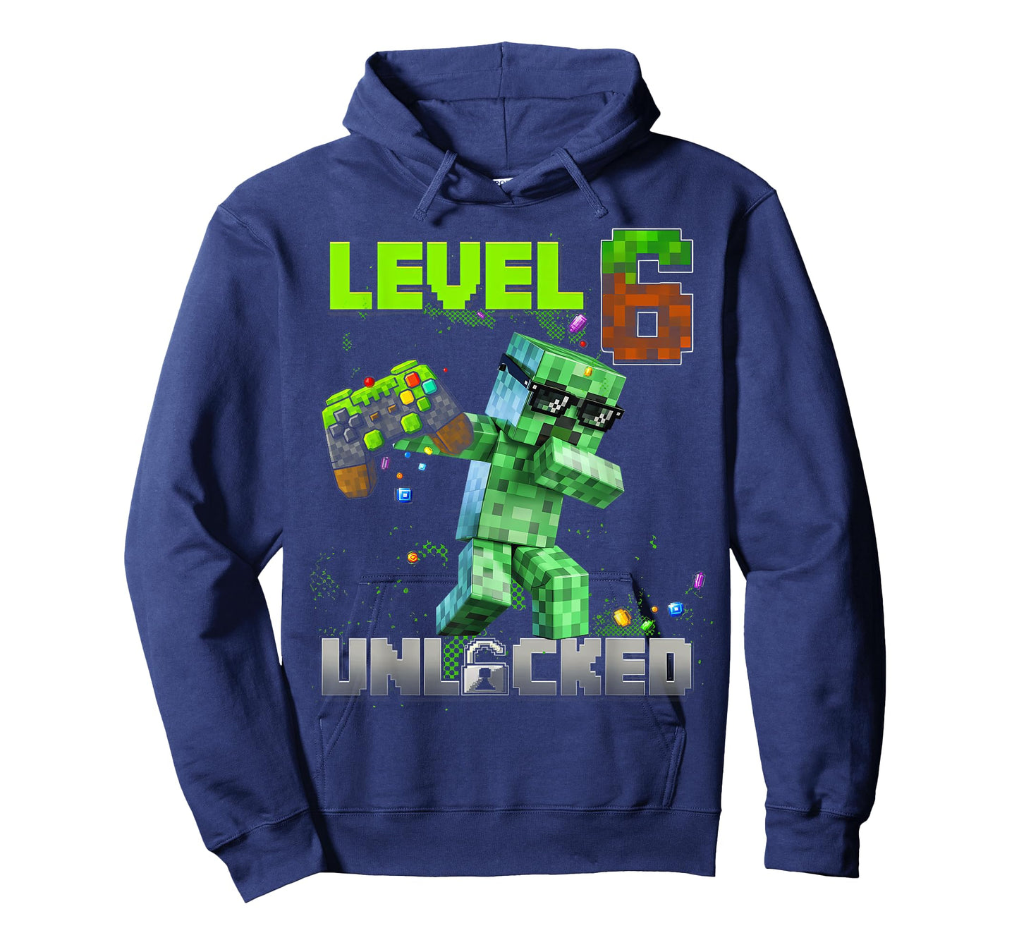 Level 6 Unlocked Funy Birthday Boy Pixel Gamer 6th Birthday T-Shirt