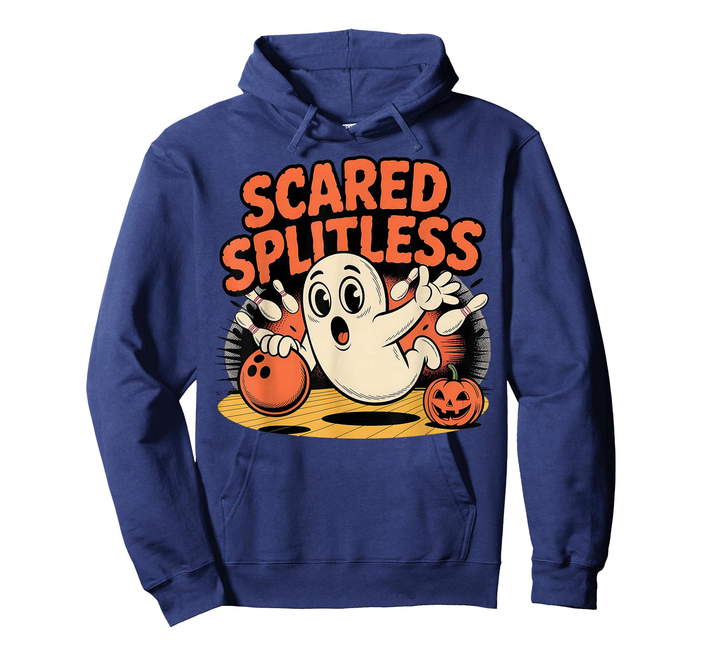 Scared Splitless Ghost Bowling Halloween Fun Design T-Shirt