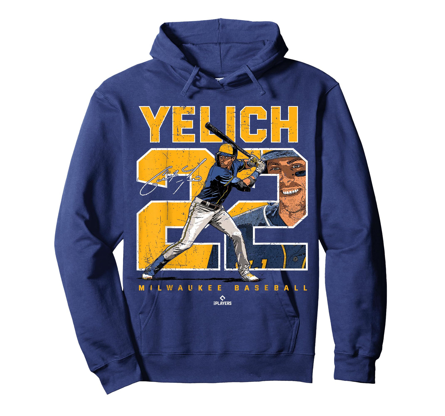Number and Portrait Christian Yelich Milwaukee MLBPA T-Shirt