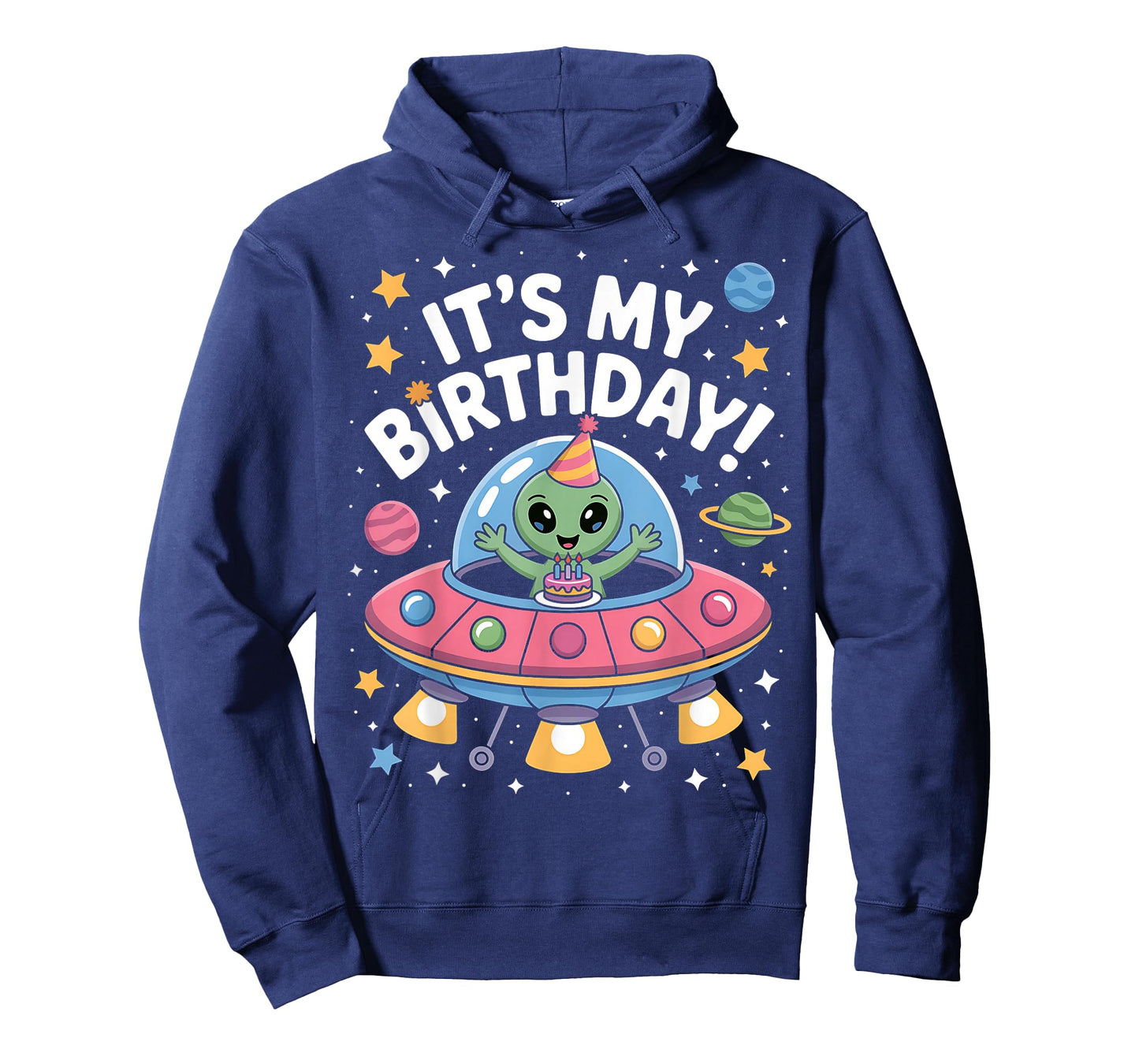It's My Birthday Cute Alien UFO Ship in Space Funny Alien T-Shirt