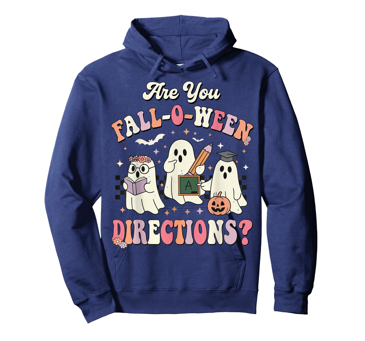 Retro are You Fall O Ween Directions Teacher Halloween Ghost T-Shirt