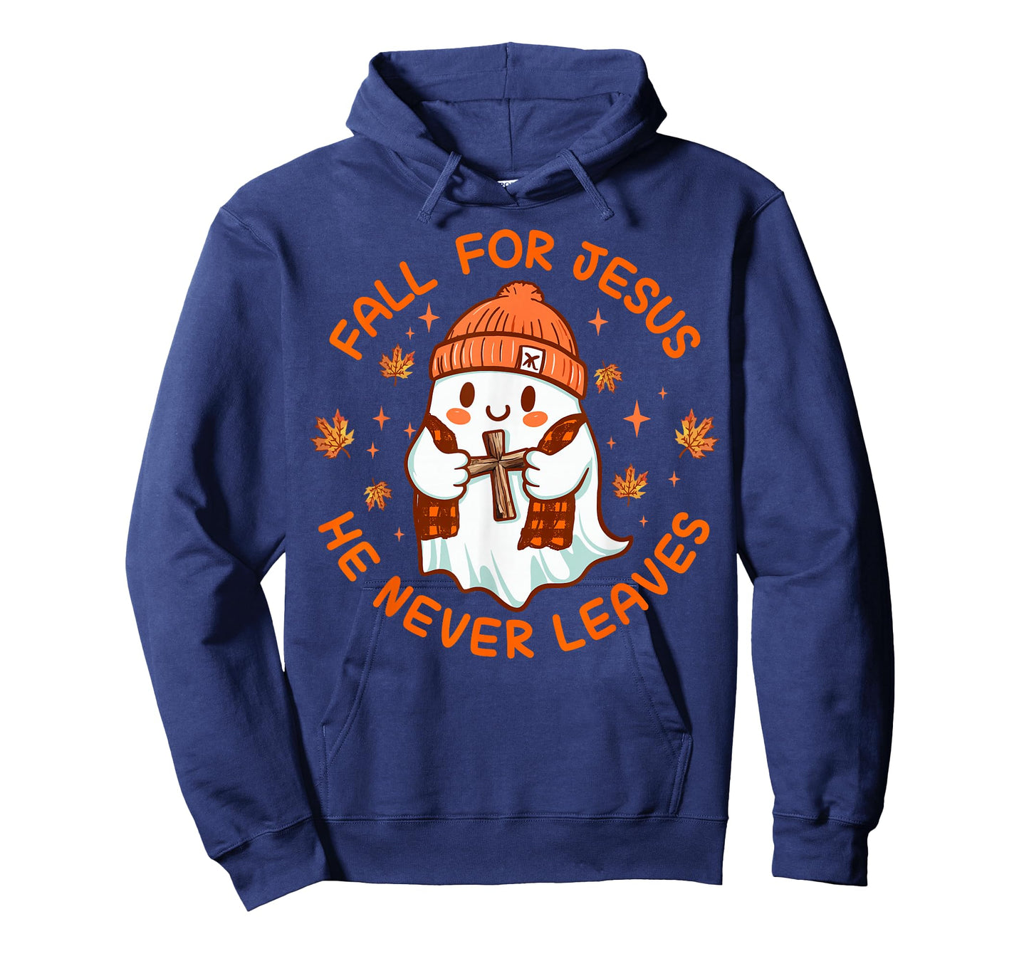 Fall For Jesus He Never Leave Cute Ghost Retro Halloween T-Shirt