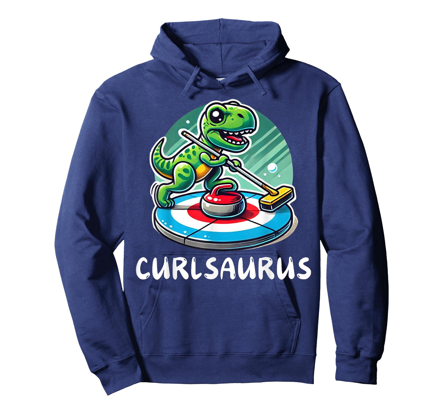 Curlsaurus T-Rex Dinosaur Funny Curling Curler T-Shirt
