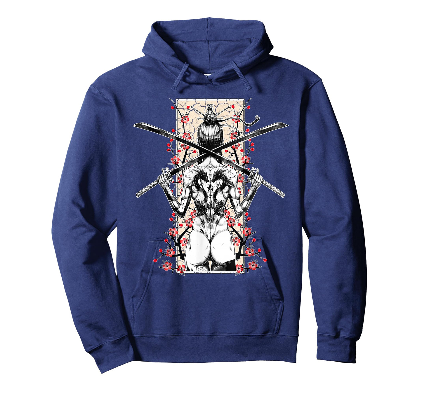 Japanese Samurai Girl and Vintage Sakura Cherry Blossom Gift T-Shirt