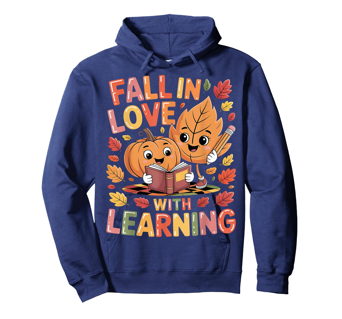 Retro Fall in Love with Learning Autumn Pumpkin Teacher Kids T-Shirt