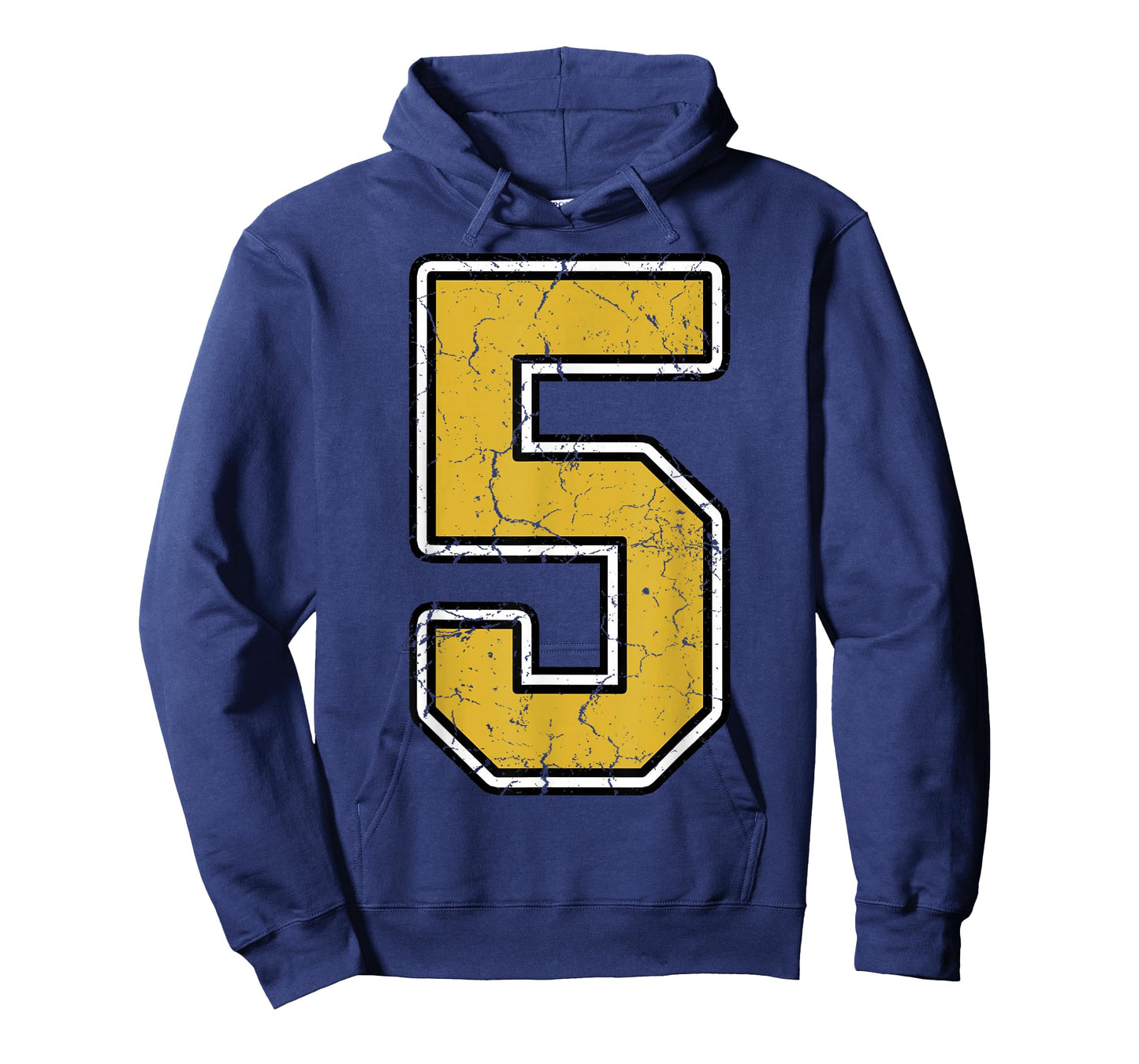 Old Gold Black White Sports Number 5 Jersey Uniform Player T-Shirt