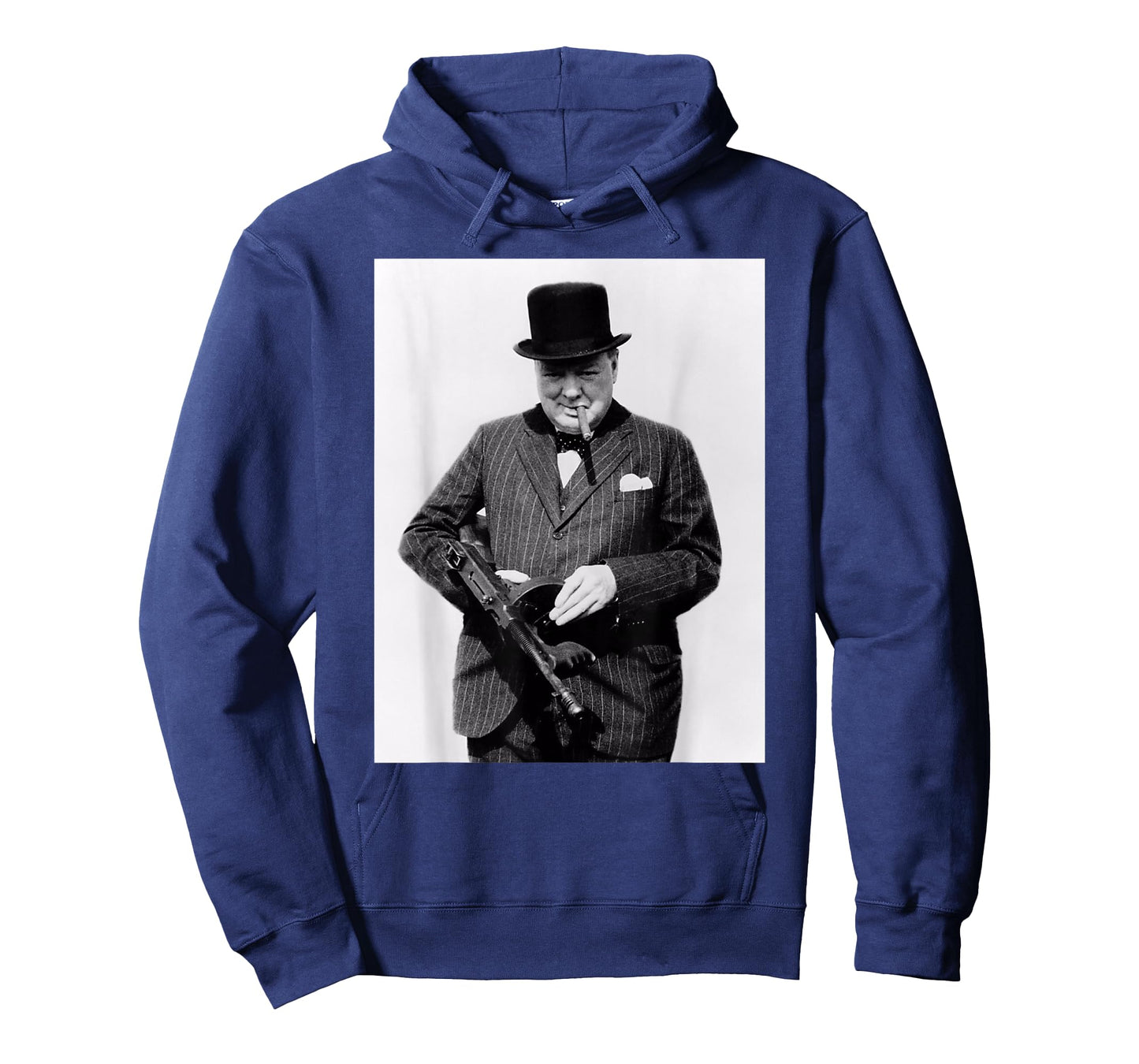 Sir Winston Churchill T-Shirt - Tommy Gun Patriot - Black - Small - Unisex-Adults - Short Sleeve - Classic Fit - Cotton 60%, Polyester 40%