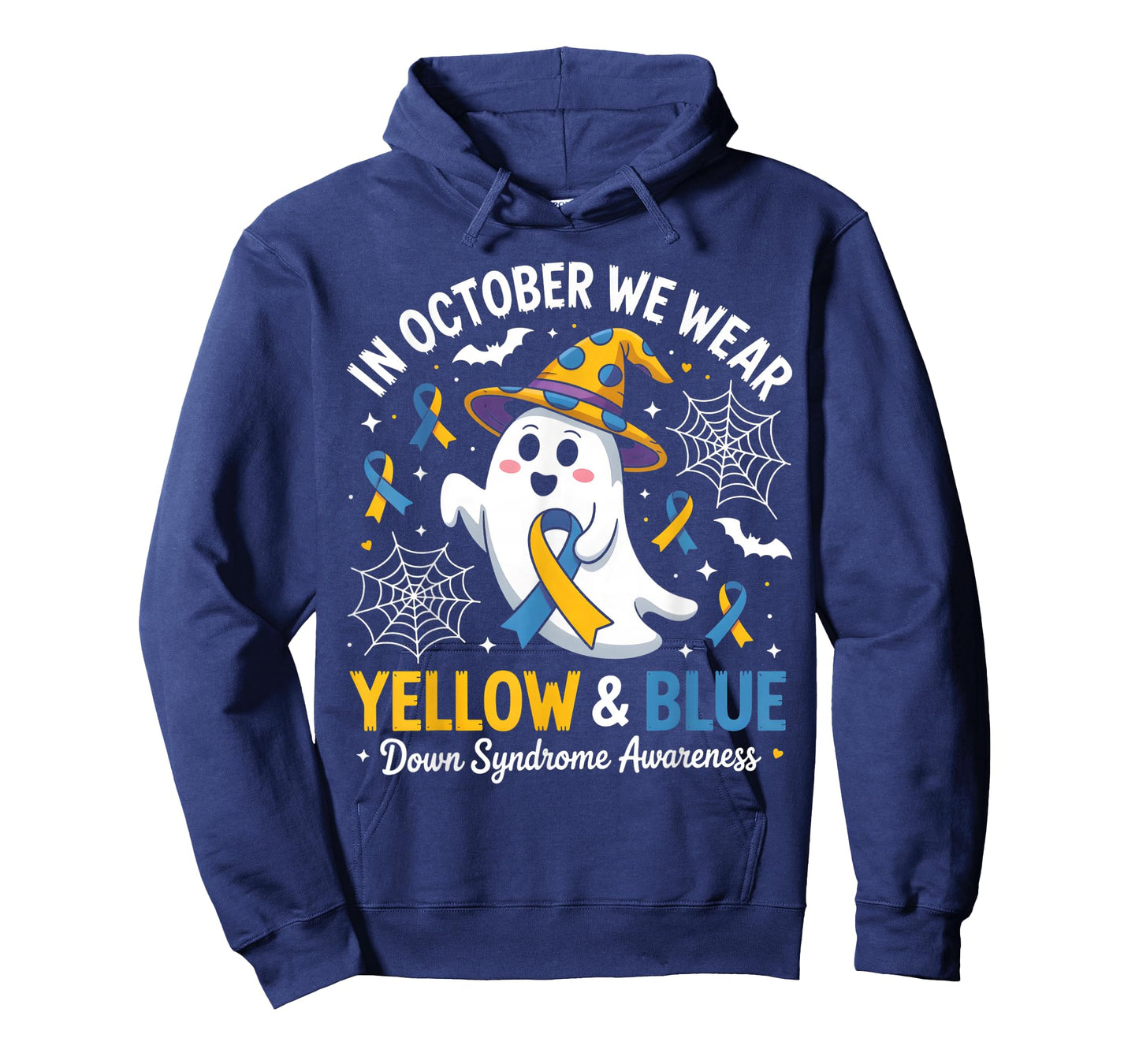 in October we Wear Yellow and Blue Down Syndrome Halloween T-Shirt