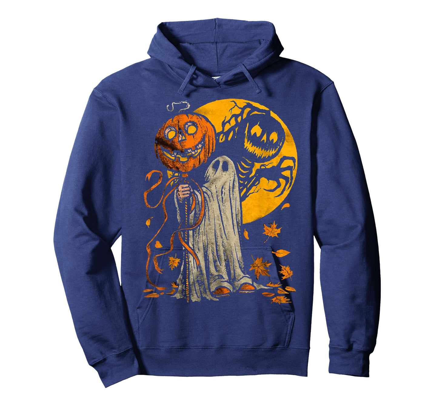Halloween Pumpkin Ghost Autumn Leaves Graphic Art T-Shirt