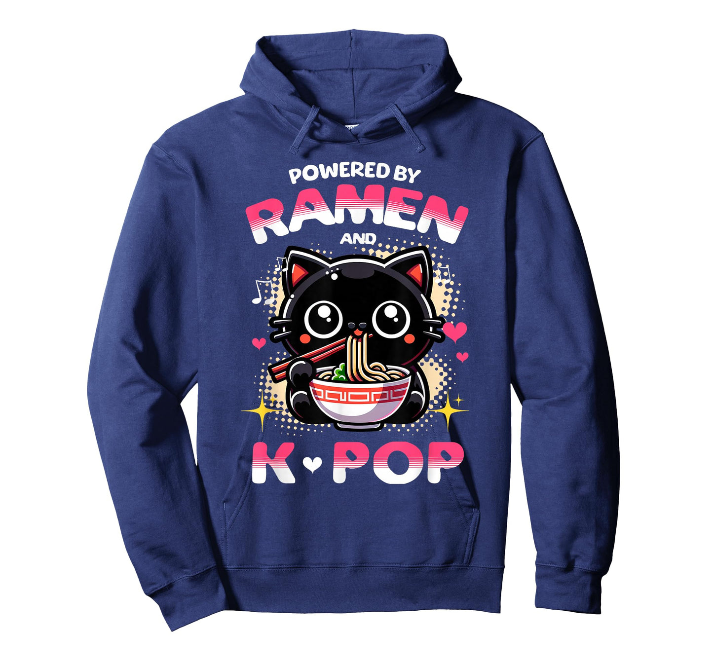 Powered by Ramen and K Pop Funny Anime Korean Music Manga T-Shirt