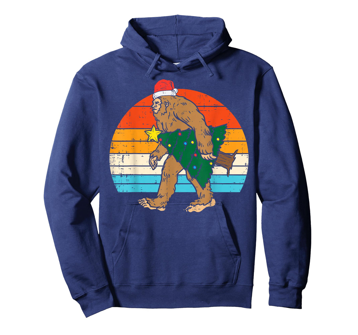 Bigfoot Sasquatch Christmas Tree Funny Xmas Men T-Shirt