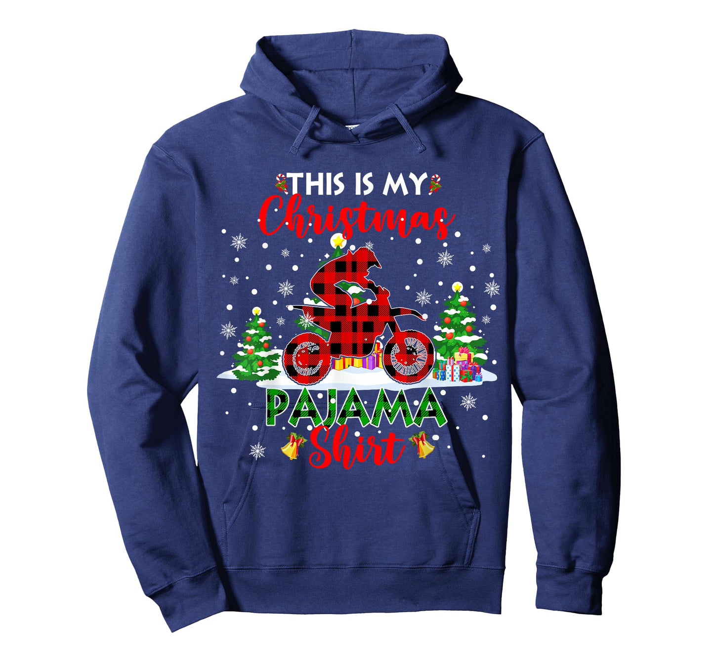 This Is My Christmas Pajama Shirt Red Plaid Dirt Bike Biker T-Shirt