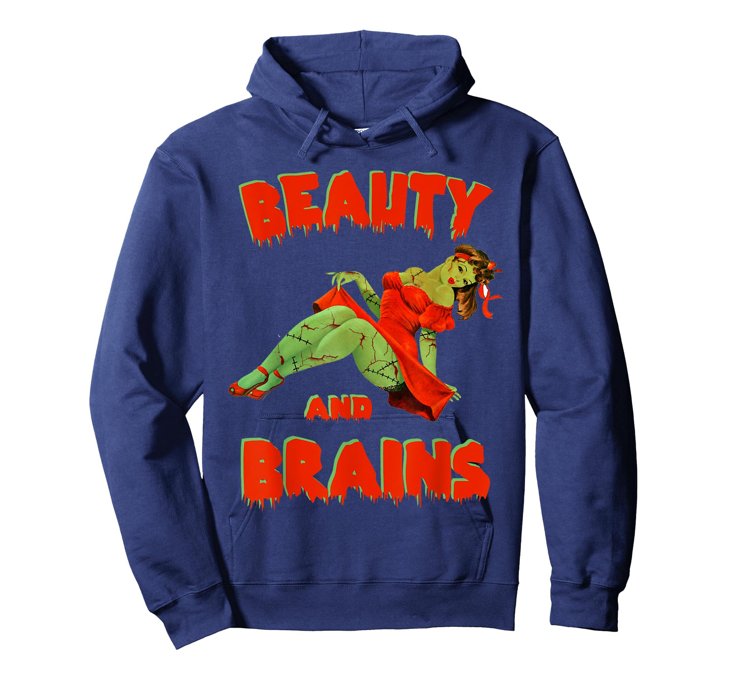 Zombie Pin Up Girl Halloween Beauty Brains Model Cute T-Shirt