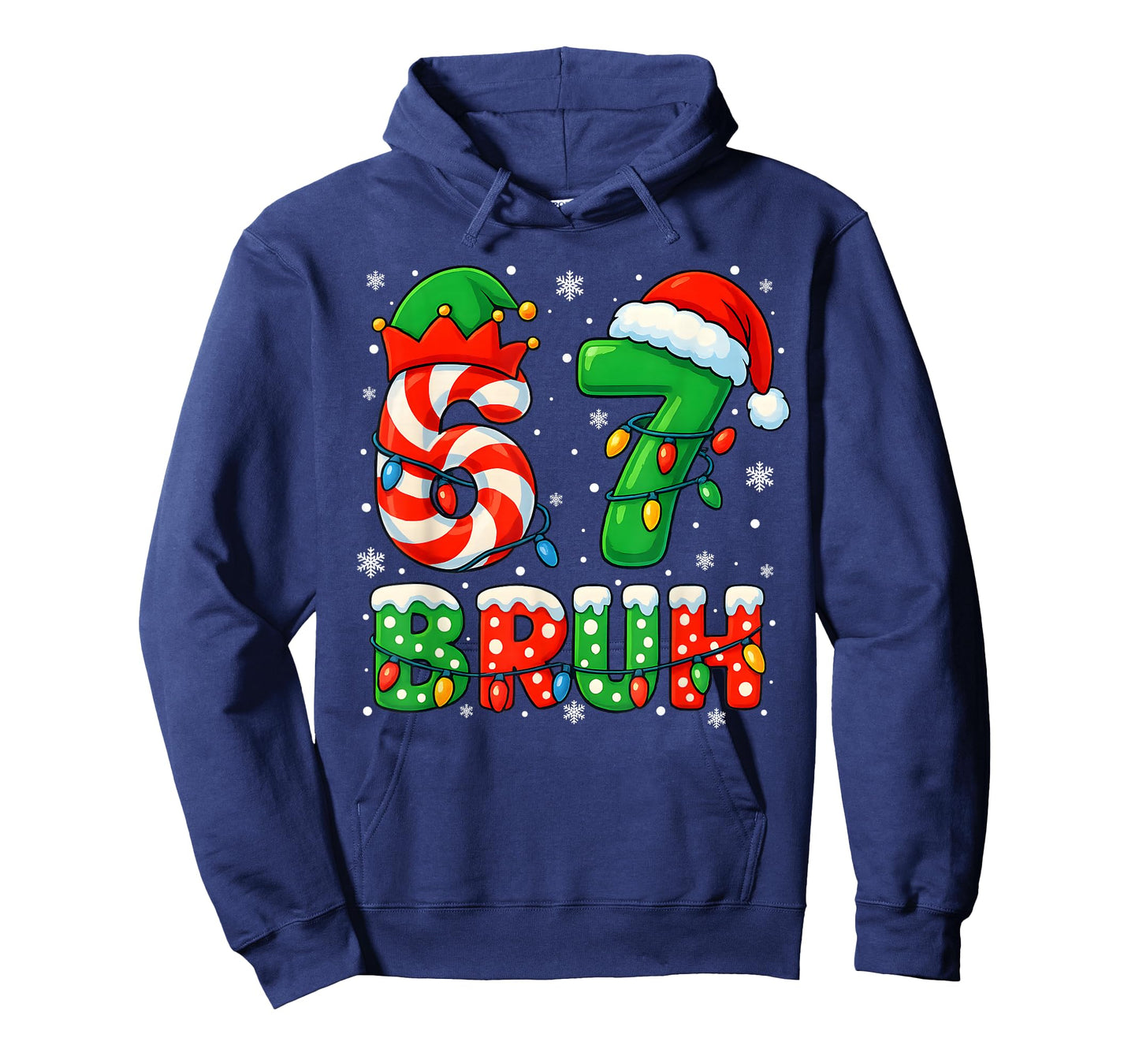 67 Six Seven Bruh 6 7 Meme Funny Christmas Santa Elf Candy T-Shirt