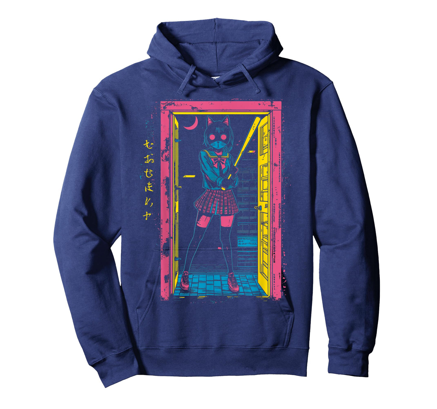 Creepy Girl Cat Grunge Slasher Pastel Goth Anime Horror T-Shirt