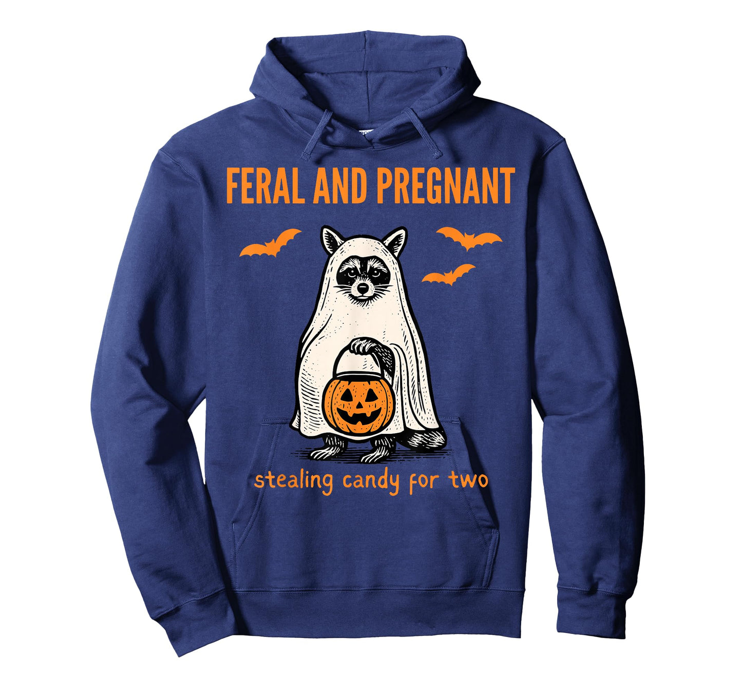 Feral and Pregnant Ghost Raccoon Halloween Fall Announcement T-Shirt