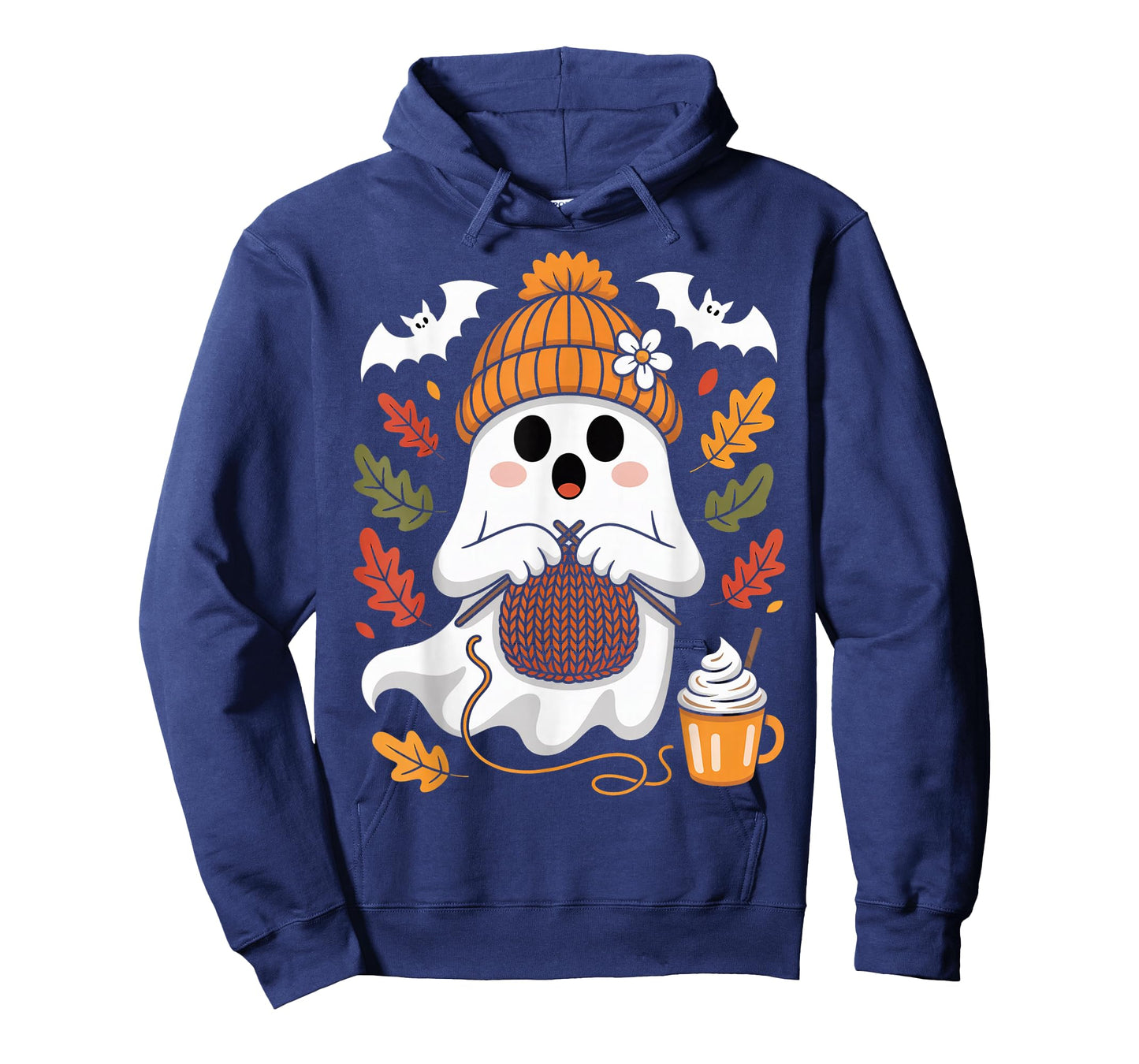 Cute Ghost Crochet Knitting Lover Halloween Coffee T-Shirt