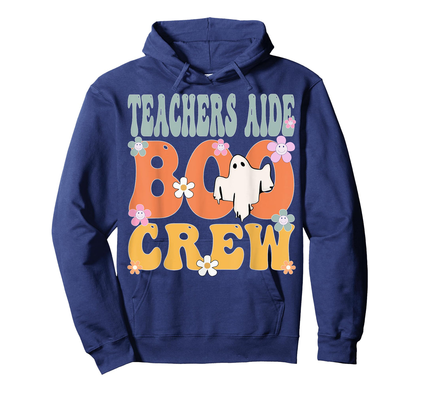 Teachers Aide Boo Crew Ghost Groovy Halloween For Women T-Shirt