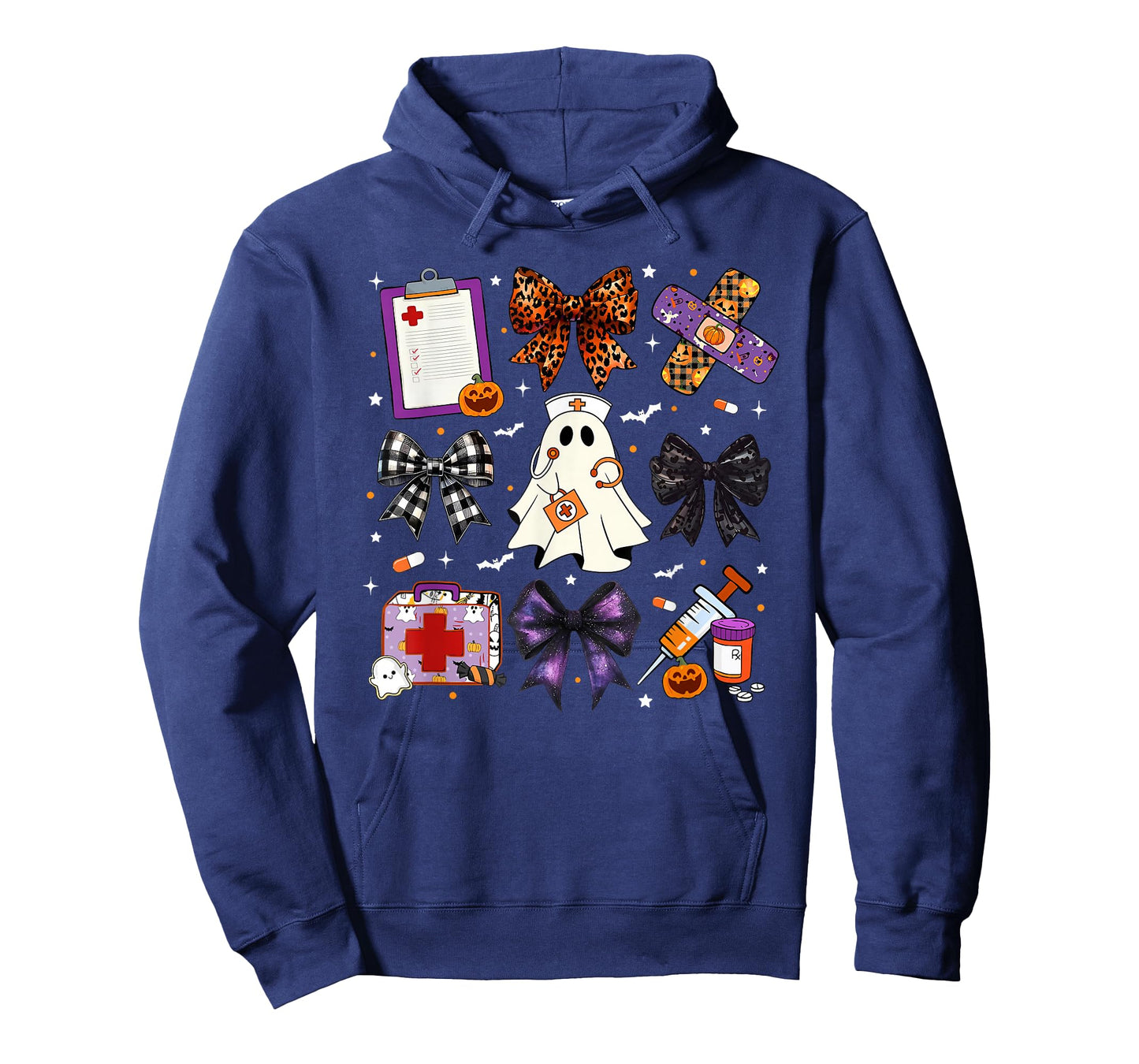 Funny Ghost Happy Halloween Coquette Bow Spooky Season Nurse T-Shirt