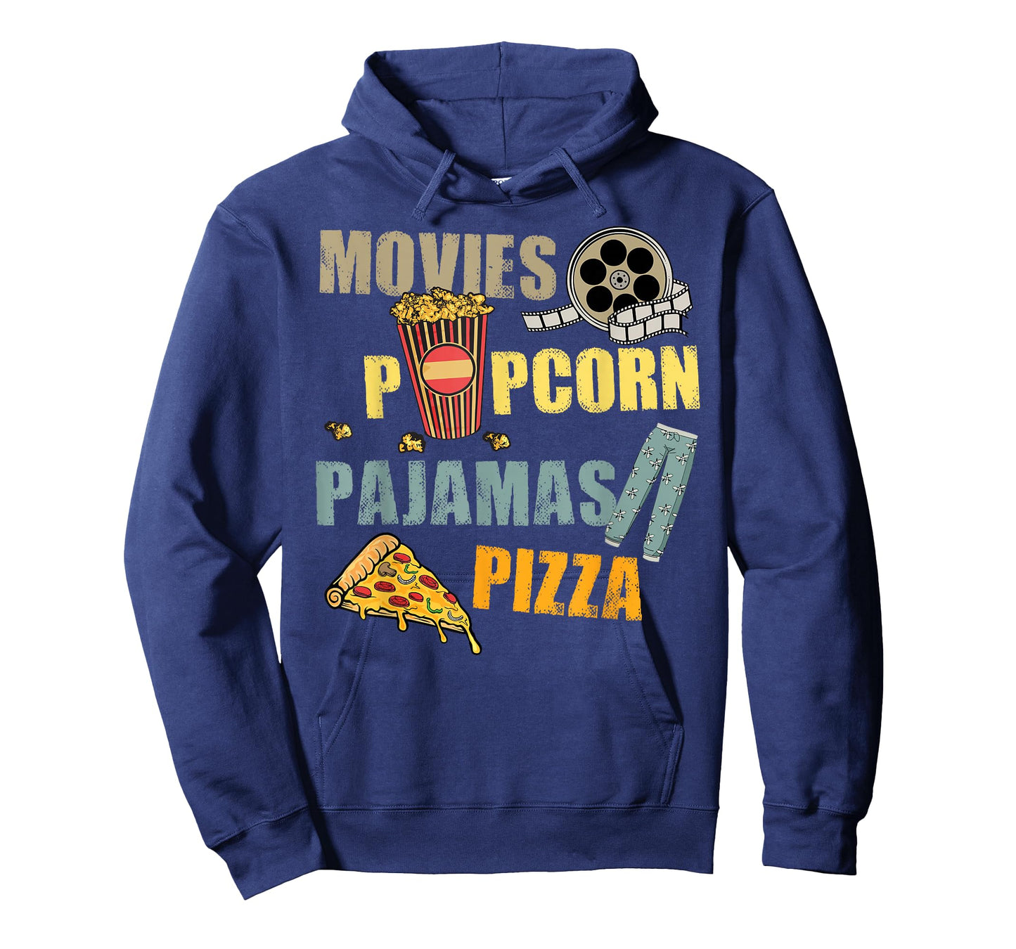 Movies Popcorn Pajamas Pizza Movie Night T-Shirt