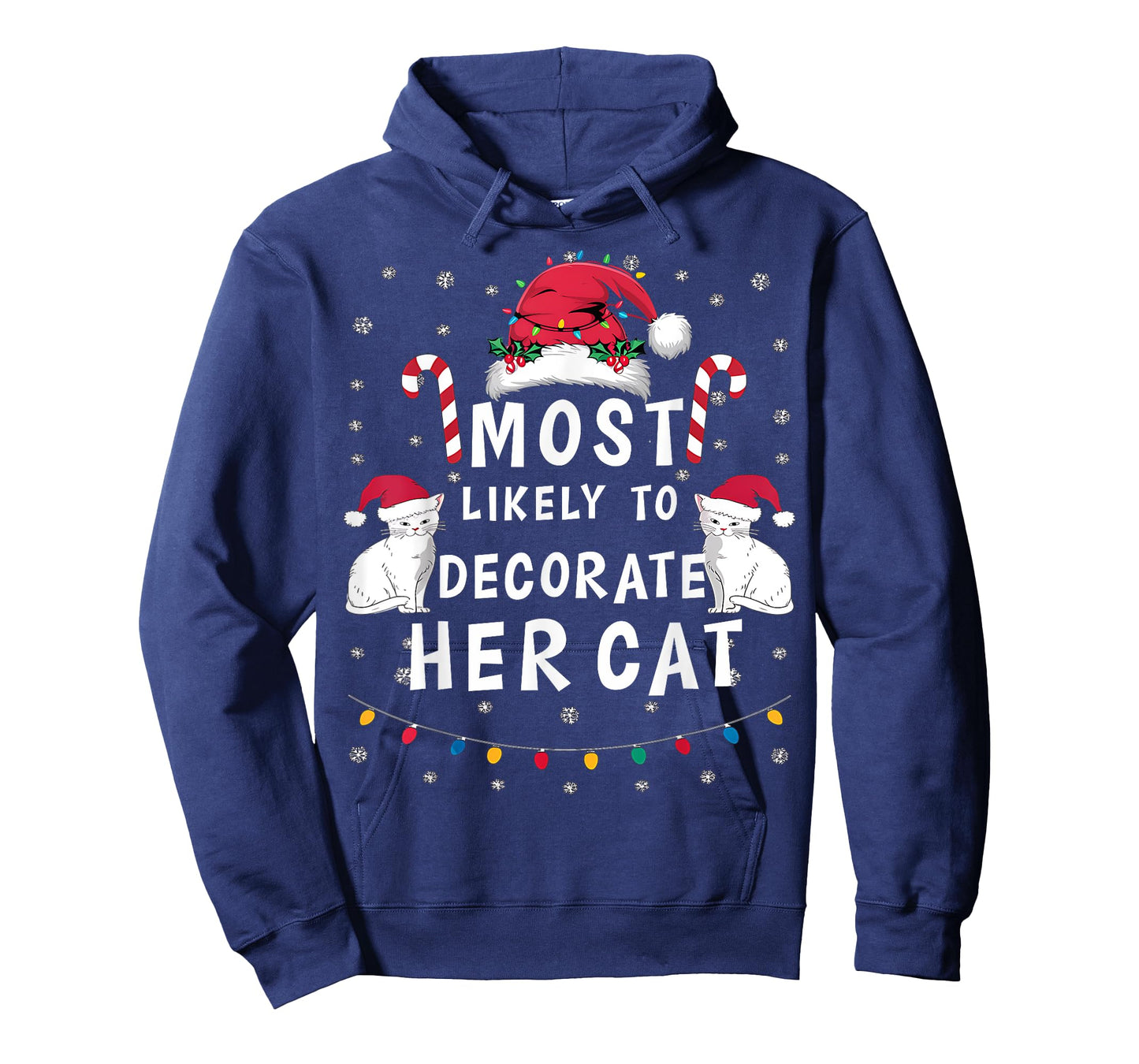 Most Likely To Decorate Her Cat Xmas Funny Family Christmas T-Shirt