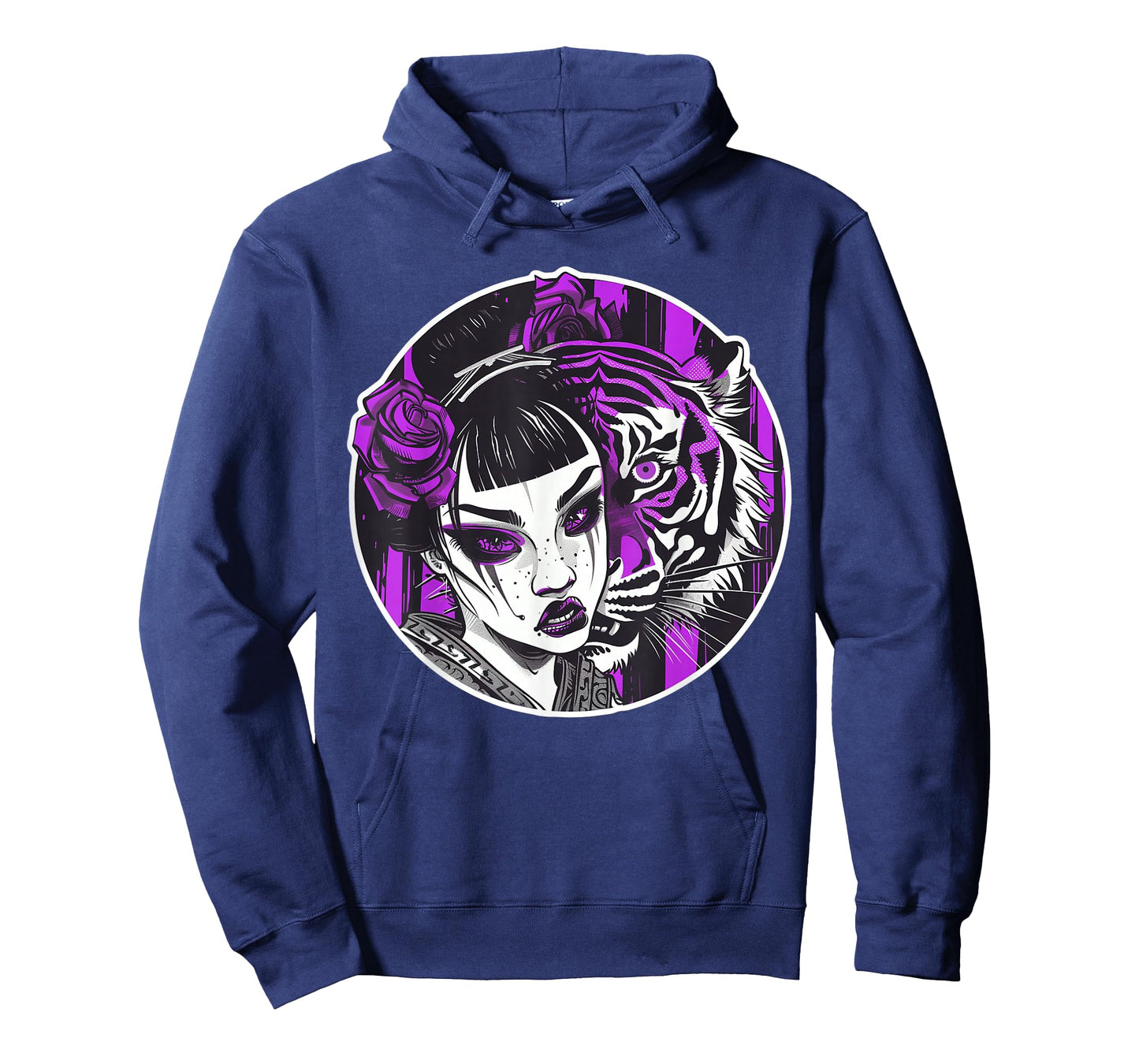 Kawaii Anime Geisha With Tiger Bliss For Otaku Enthusiasts T-Shirt