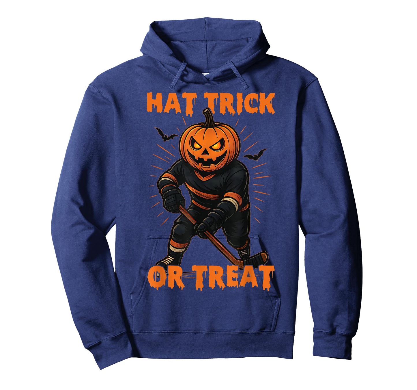 Halloween Hat Tricks or Treat Ice Hockey Pumpkin Player Tee T-Shirt