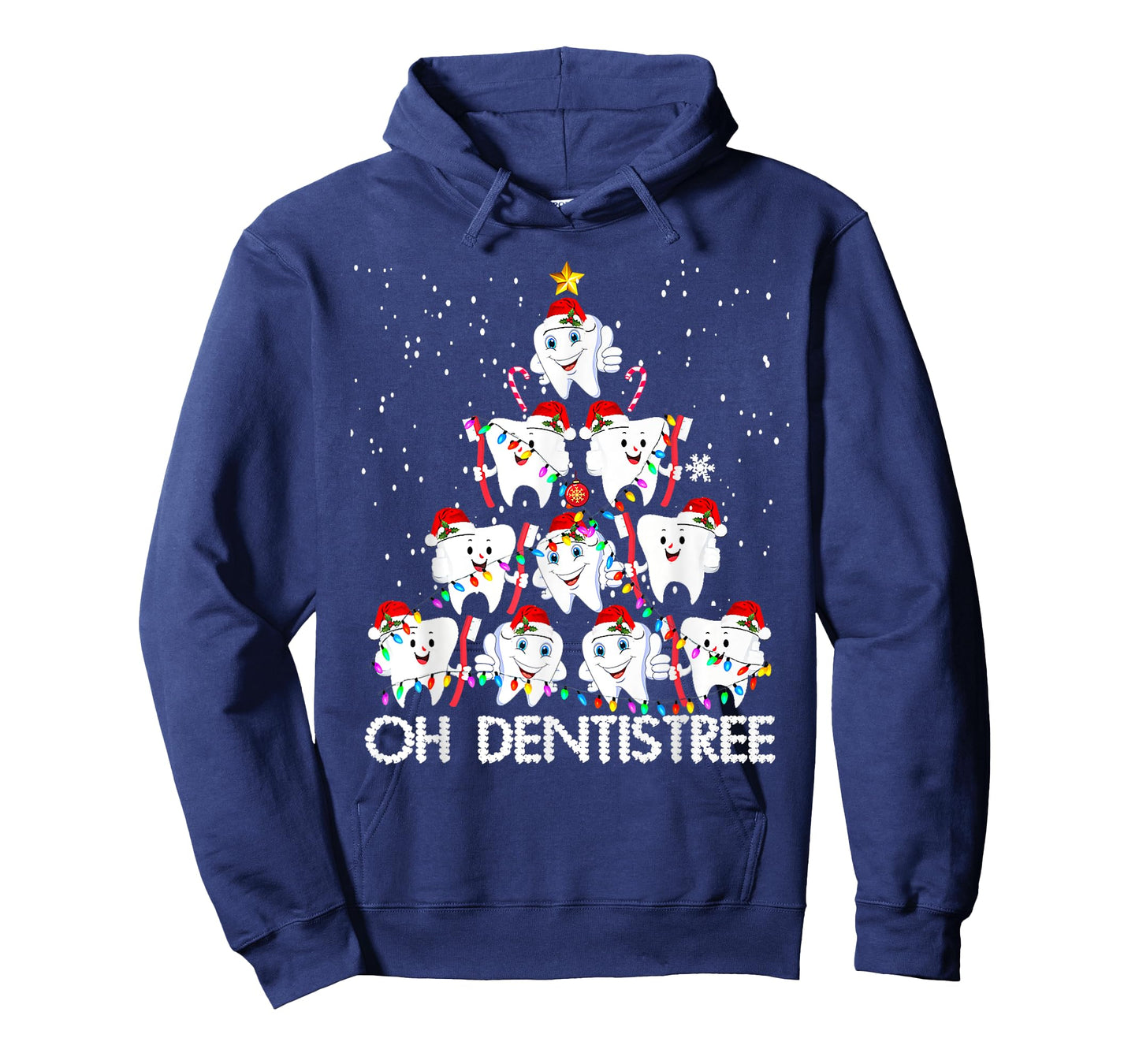 Oh Dentistree Toothbrush Teeth Xmas Lights Tree Christmas T-Shirt