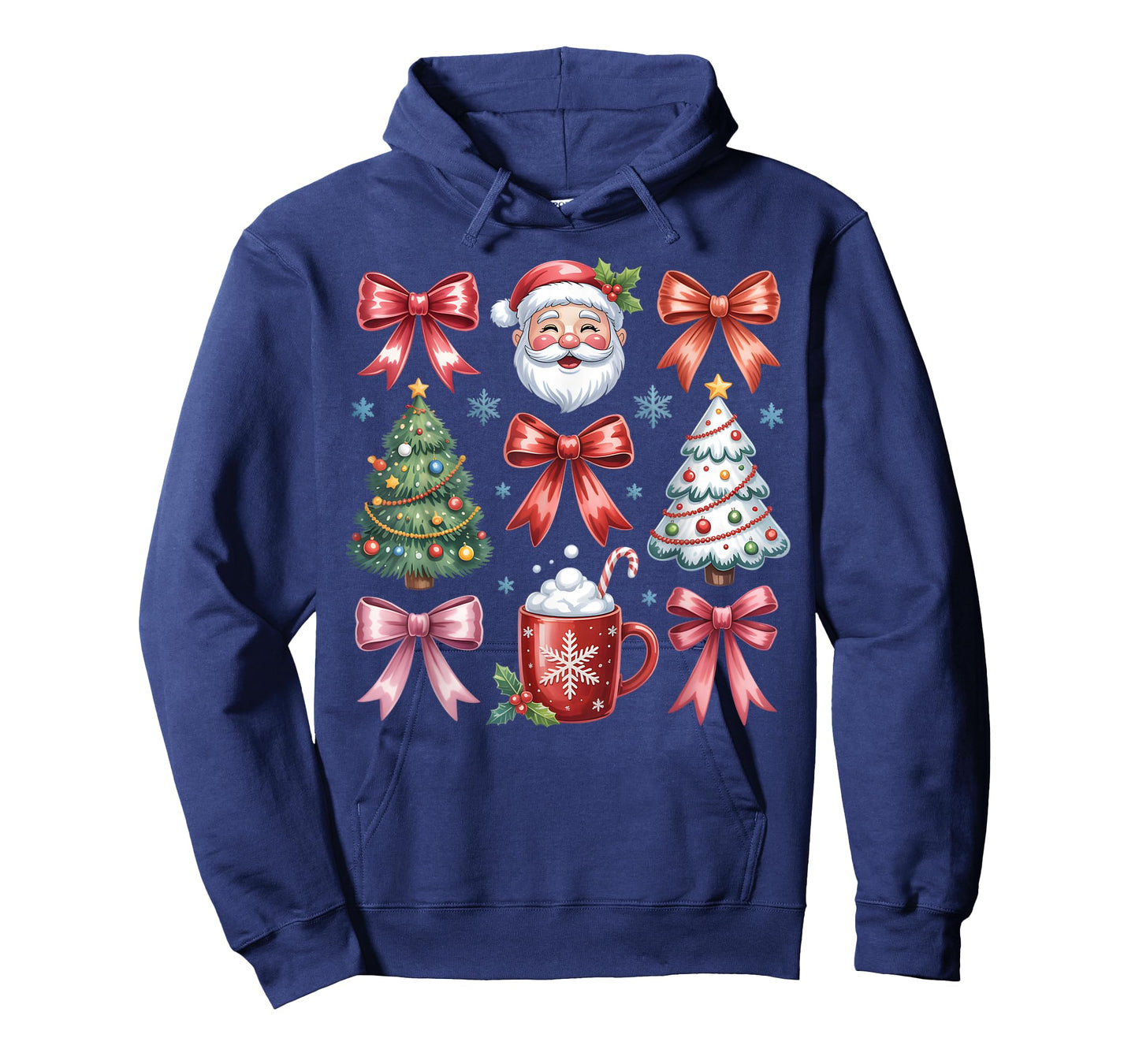 Retro Christmas Coquette Bow Santa Coffee Cake Holiday Women T-Shirt