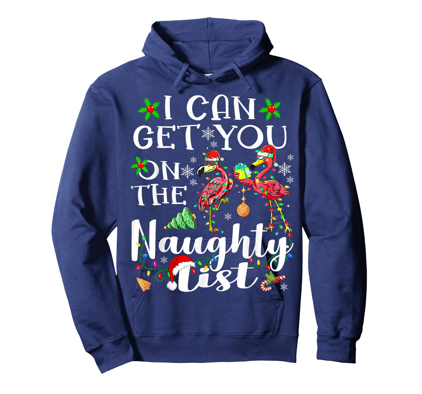 I Can Get You On The Naughty List Flamingo Christmas Lights T-Shirt