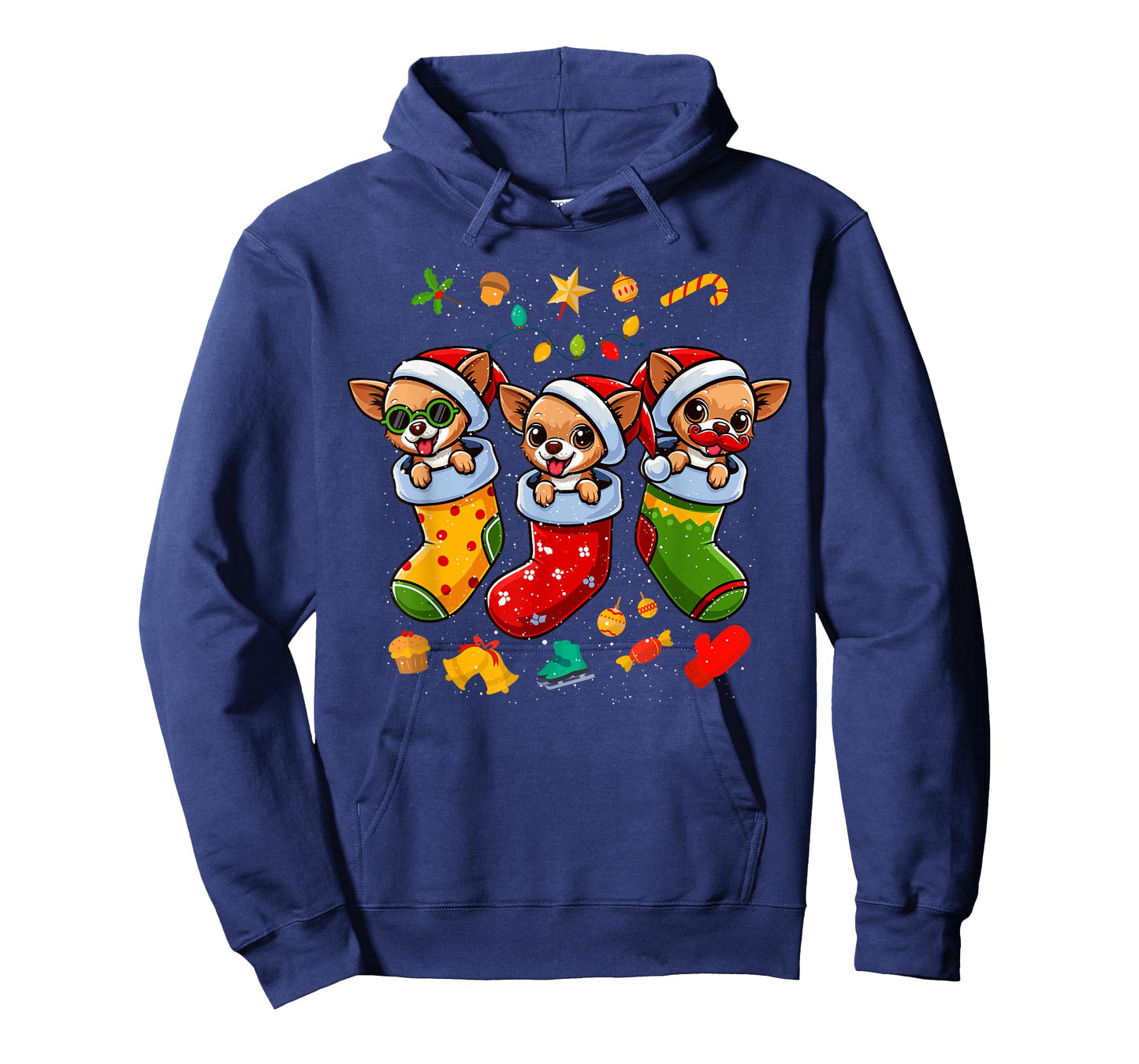 Chihuahua Santa Claus Christmas Stocking Dog X-Mas Dogs T-Shirt